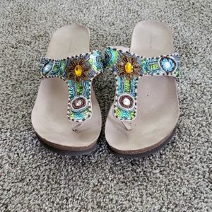 Multicolored Beaded Sandals